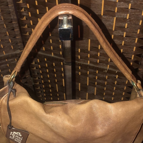 Rossi Firenze satchel brown distressed leather bag made in Florence Italy - Picture 12 of 14
